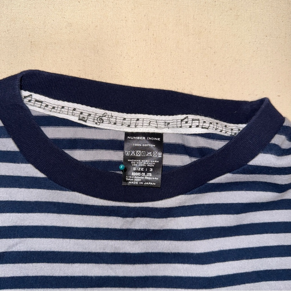 Number (N)ine Navy Striped Long Sleeve Tee Archive